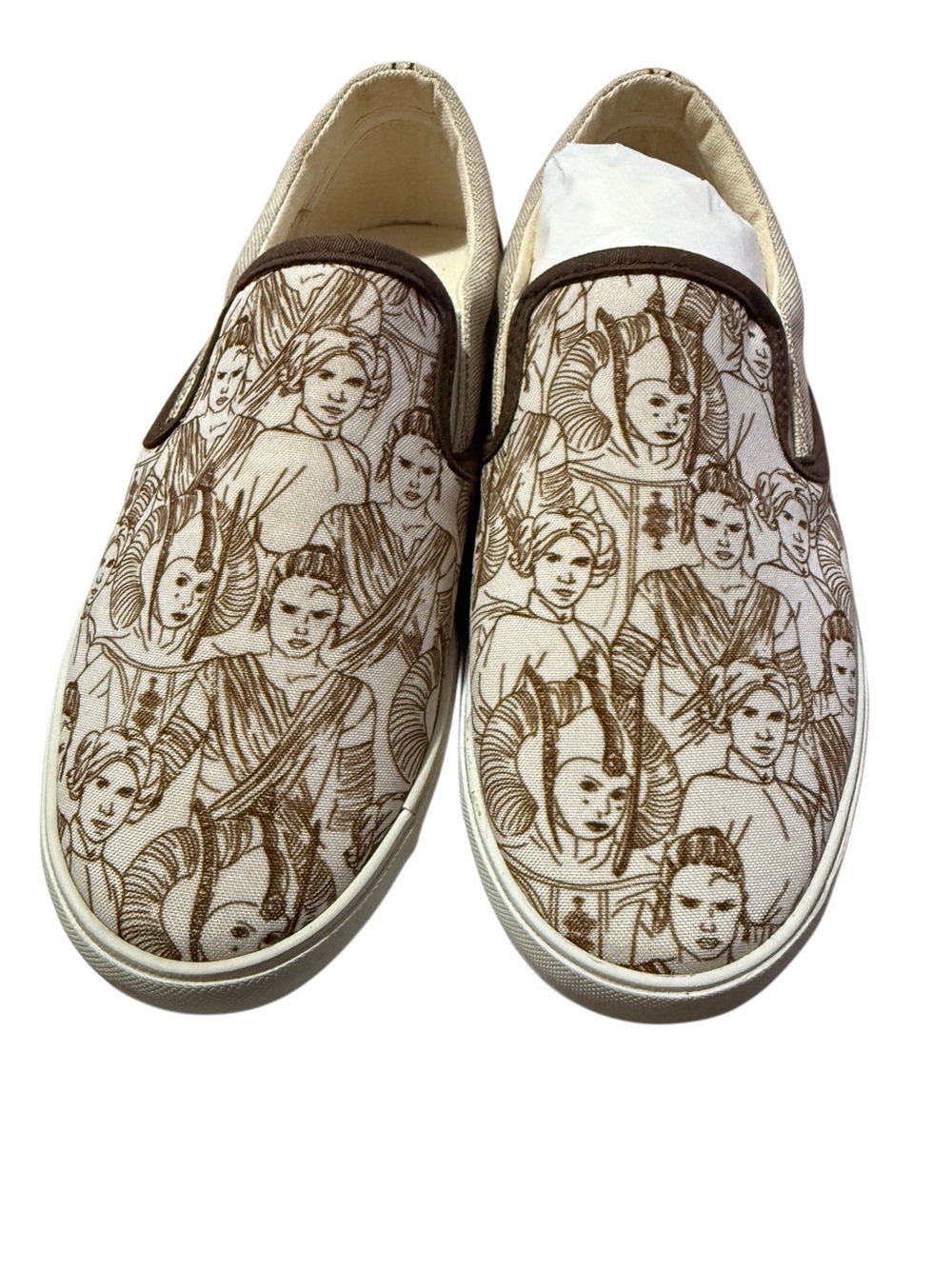 Inkkas Star Wars "The Future Is Female" Princess Leia Slip-On Shoes 9 BNIB
